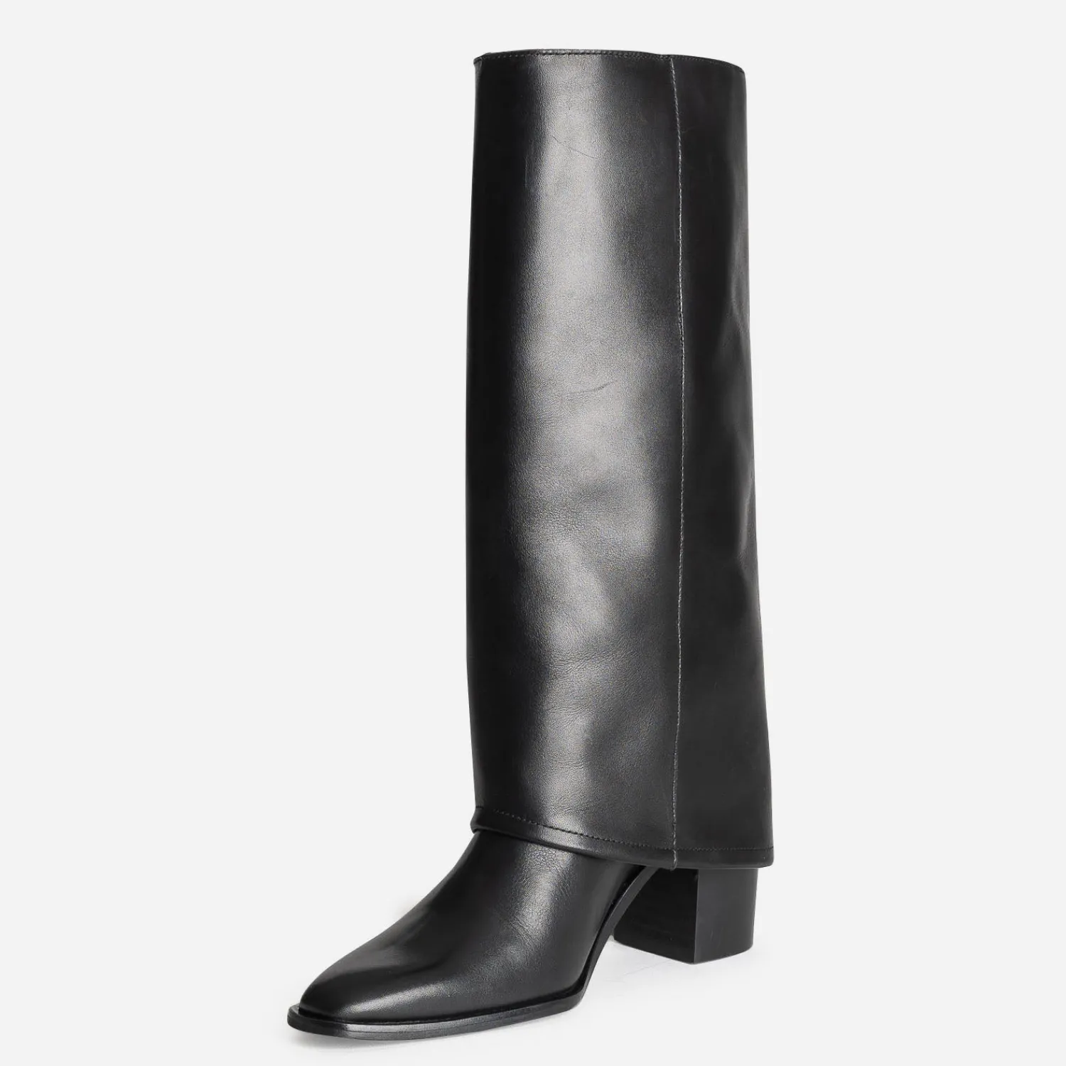 Texto Bottes^Bottes fourreau e cuir à talon NOIR