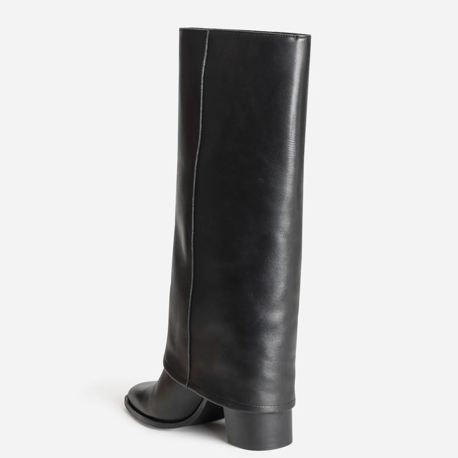 Texto Bottes^Bottes fourreau e cuir à talon NOIR