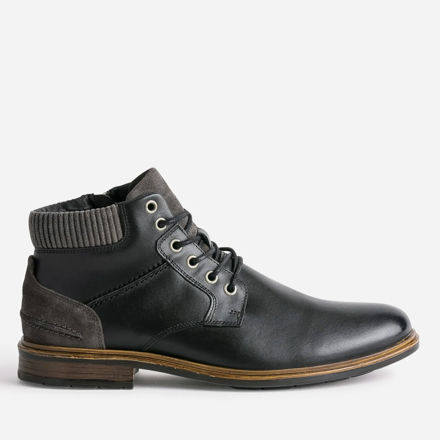 Eram Boots^Bottine à lacet e en cuir NOIR