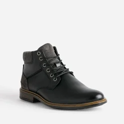 Eram Boots^Bottine à lacet e en cuir NOIR