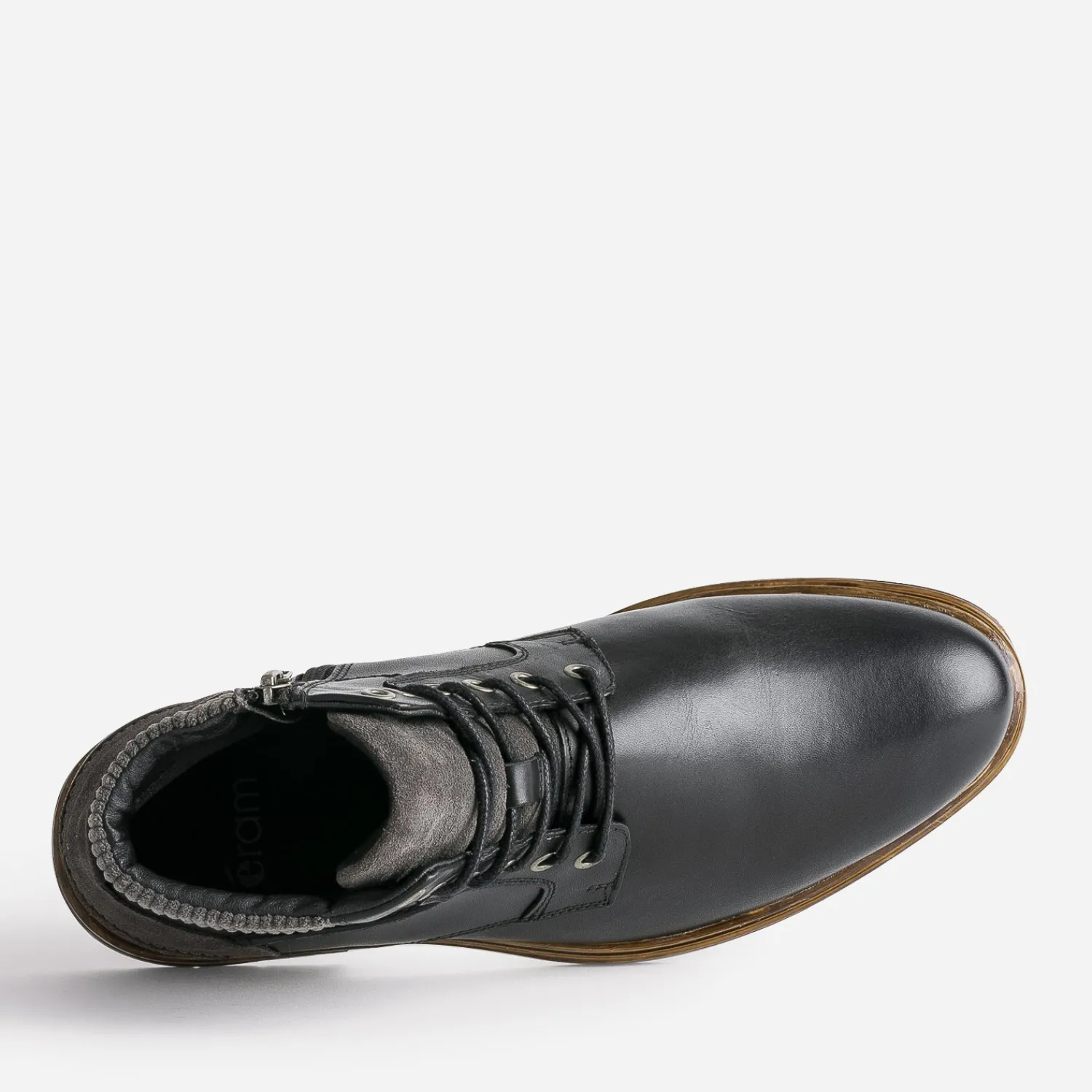 Eram Boots^Bottine à lacet e en cuir NOIR