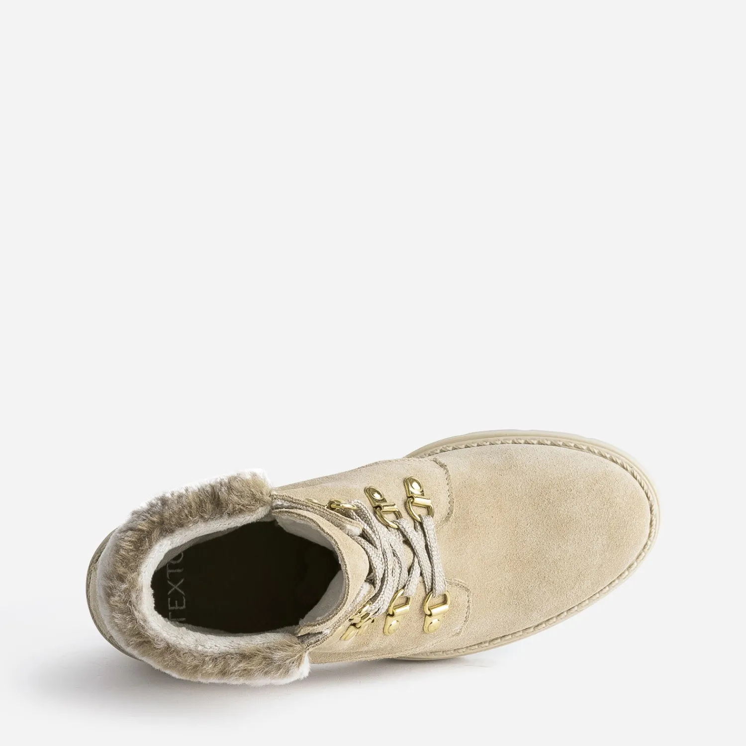Texto Boots^Bottine à talon cuir velours BEIGE
