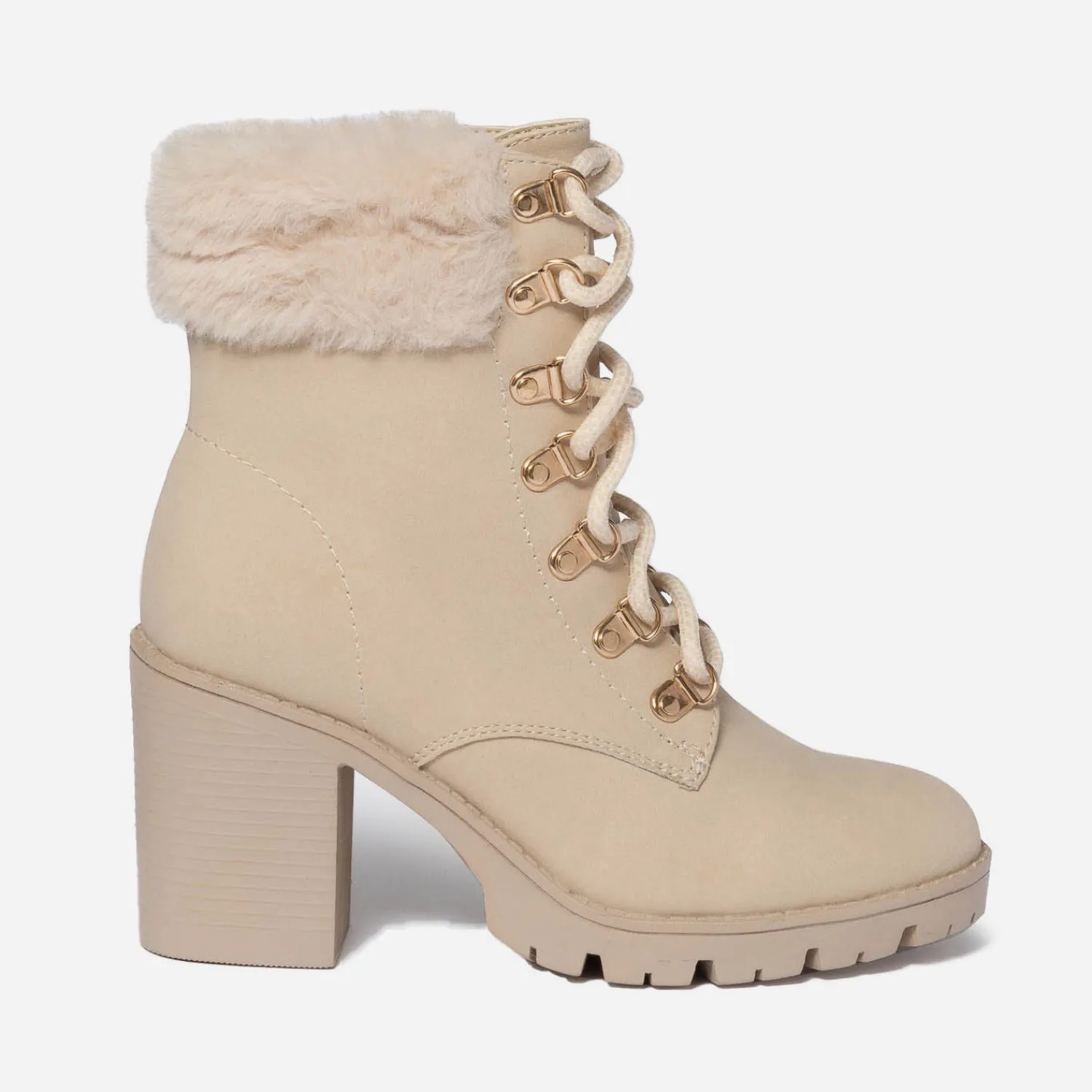 Eram Boots^Bottine à talon TEXTO esprit montagne BEIGE