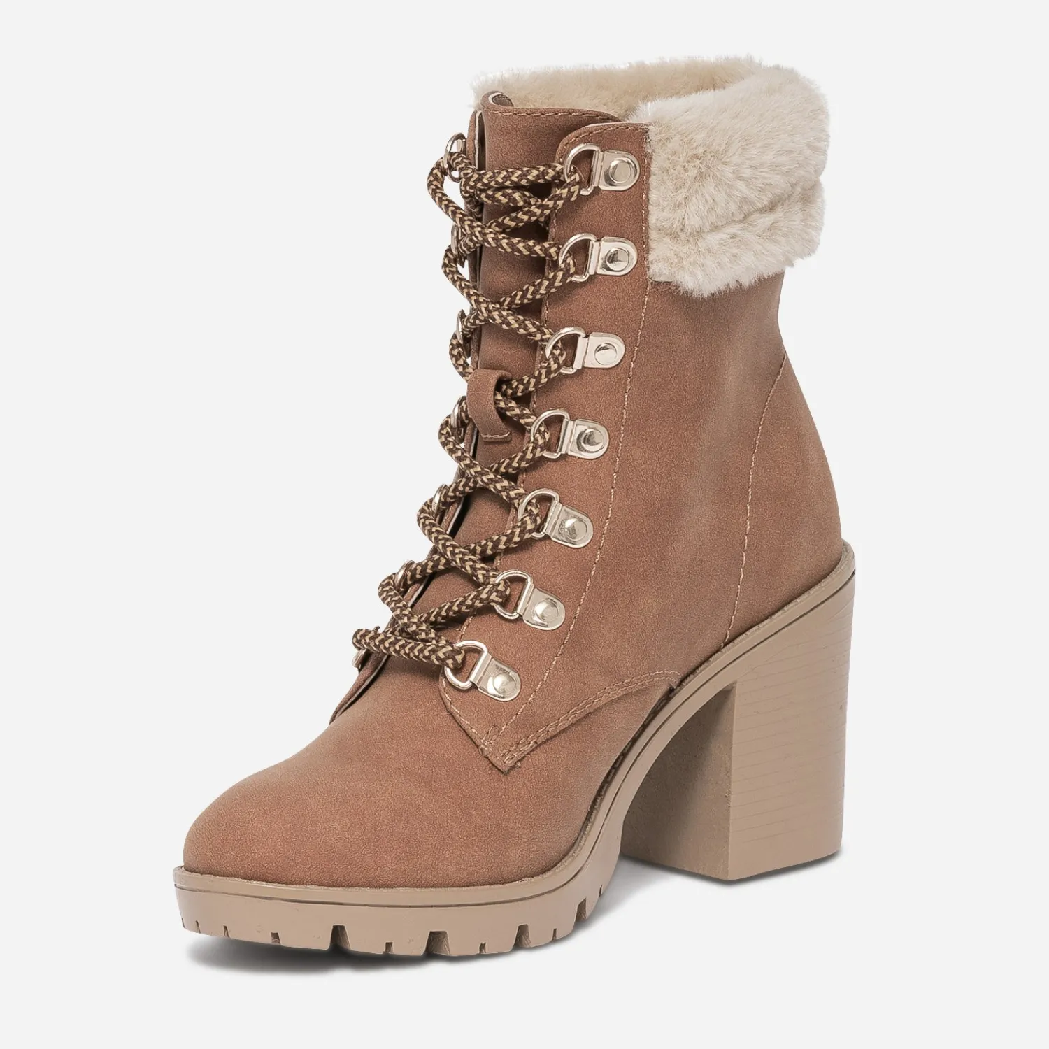 Eram Boots^Bottine à talon TEXTO esprit montagne CAMEL