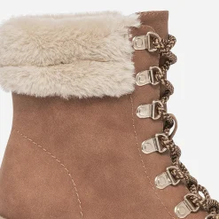 Eram Boots^Bottine à talon TEXTO esprit montagne CAMEL