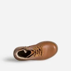 Buggy Boots^Bottine cuir œillets-fleurs CAMEL
