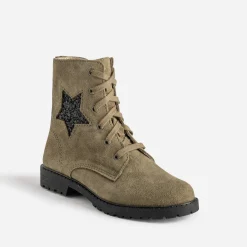 Buggy Boots^Bottine éco-conçue cuir velours KAKI