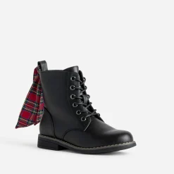 Buggy Boots^Bottine cuir détails rubans NOIR