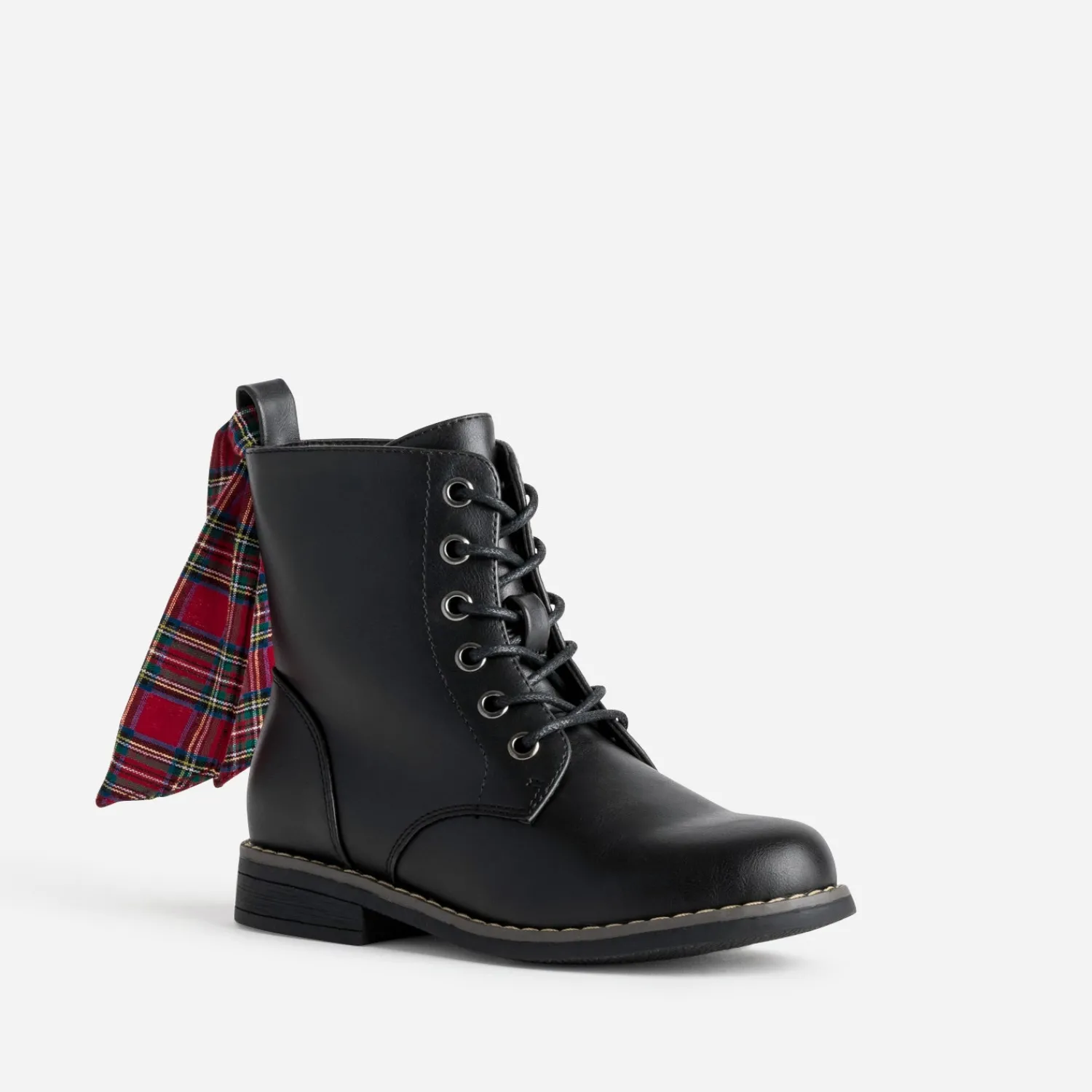 Buggy Boots^Bottine cuir détails rubans NOIR