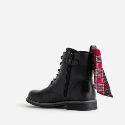 Buggy Boots^Bottine cuir détails rubans NOIR