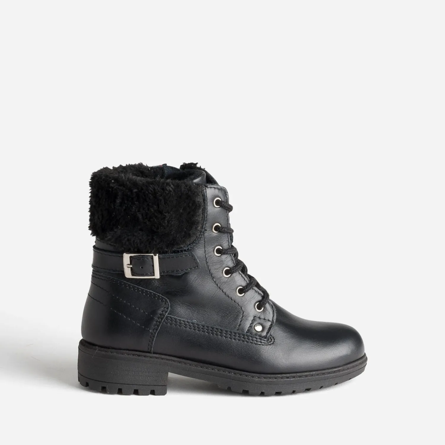 Buggy Boots^Bottine e cuir bord fourré NOIR