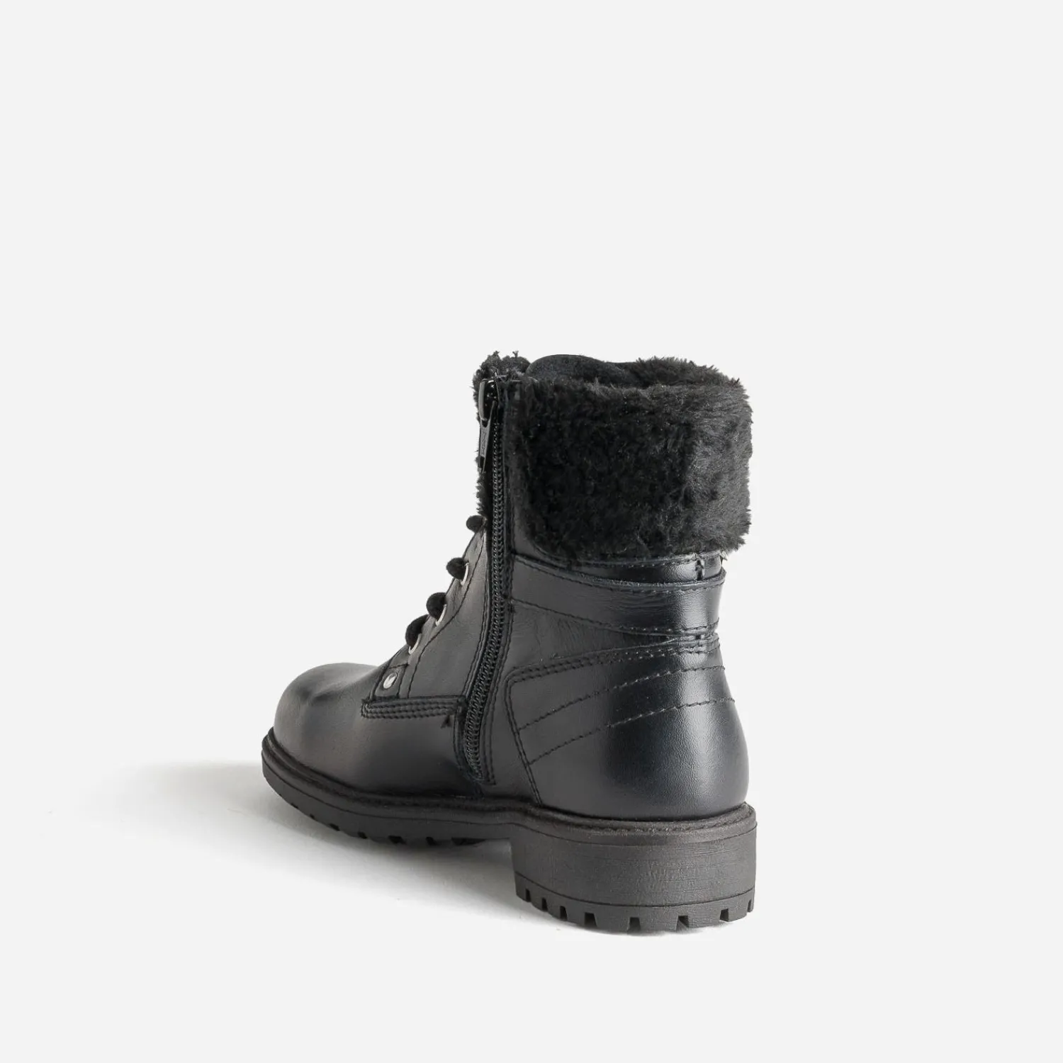 Buggy Boots^Bottine e cuir bord fourré NOIR