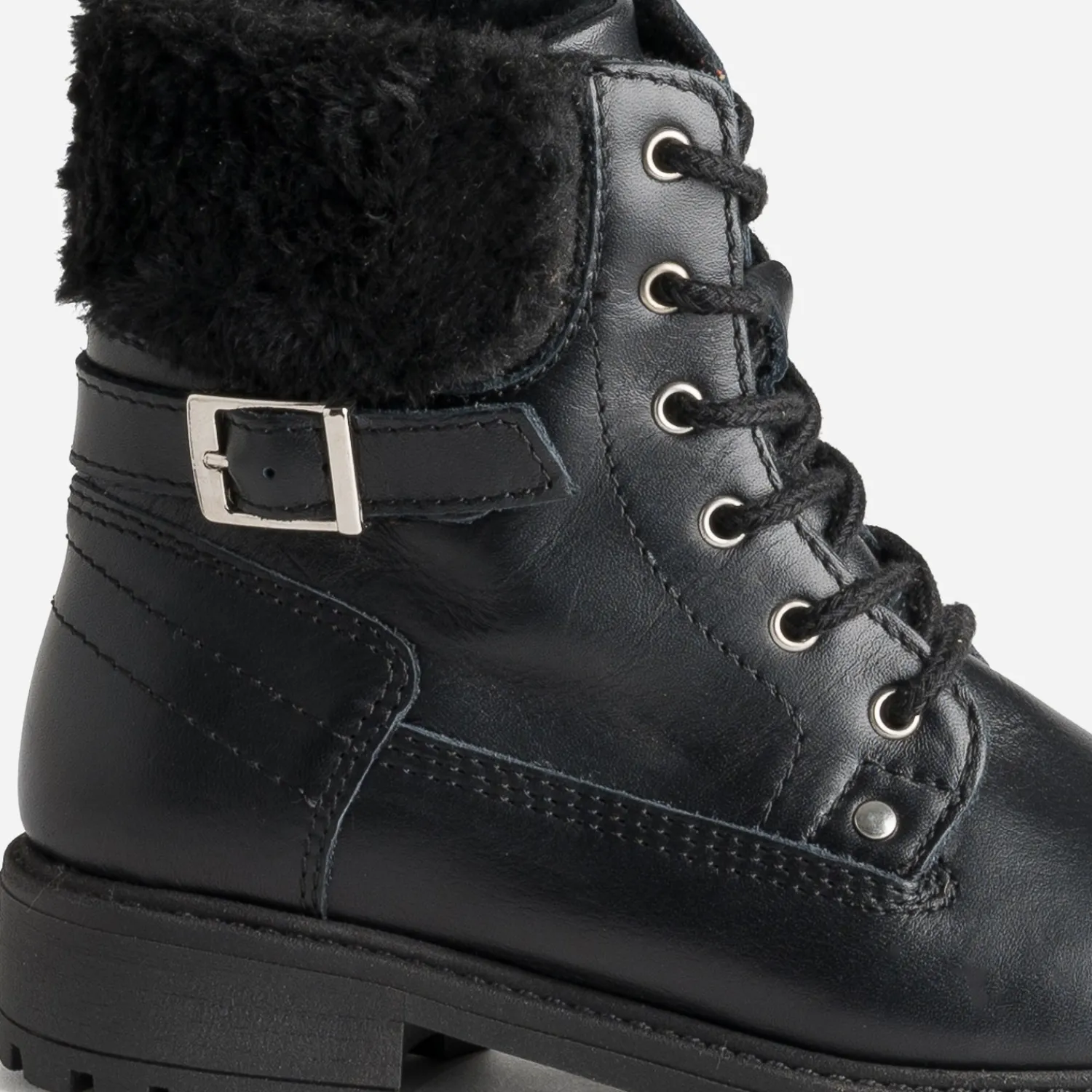 Buggy Boots^Bottine e cuir bord fourré NOIR