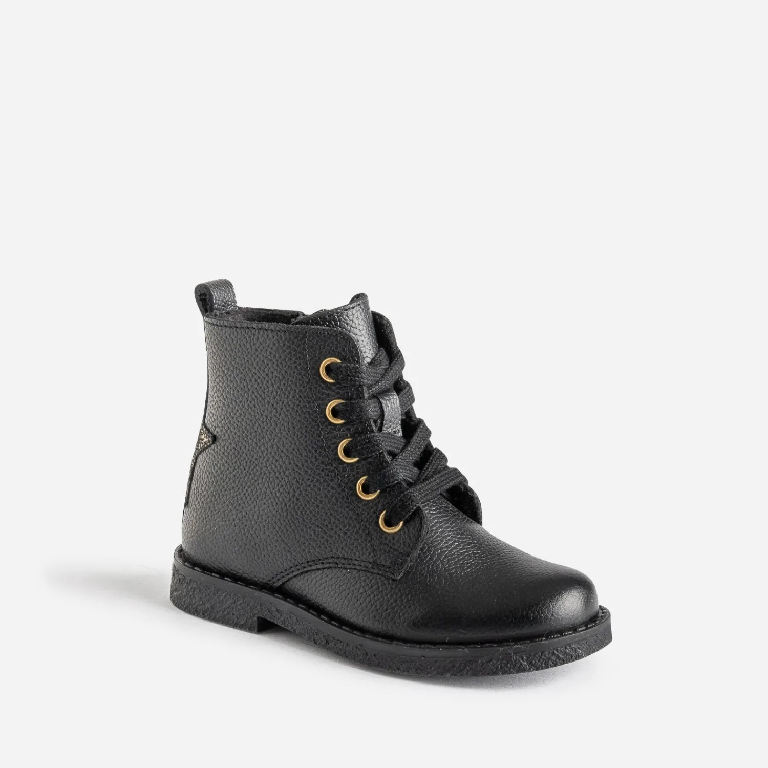Buggy Boots^Bottine éco-conçue e en cuir décor étoile NOIR