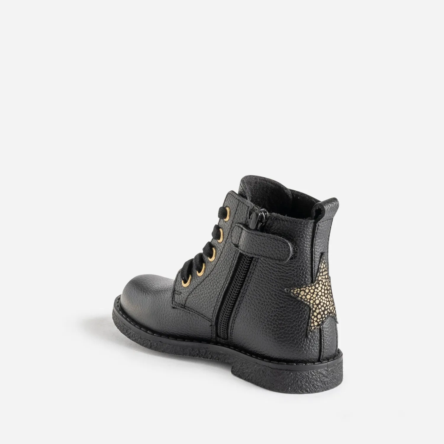 Buggy Boots^Bottine éco-conçue e en cuir décor étoile NOIR