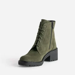 Eram Boots^Bottine cuir velours KAKI