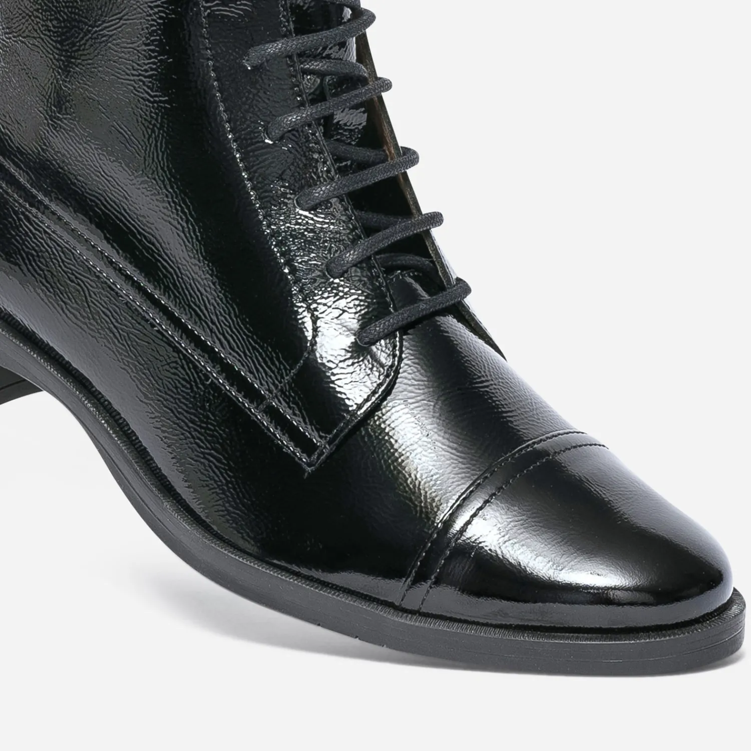 Eram Flex Boots^Bottine e en cuir verni NOIR