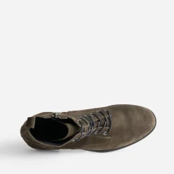 Eram Boots^Bottine en cuir velours KAKI