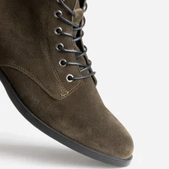 Eram Boots^Bottine en cuir velours KAKI