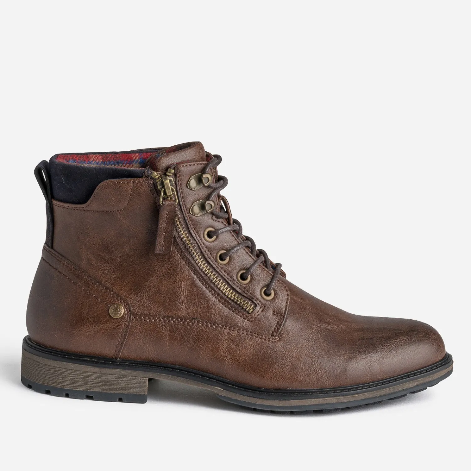 Eram Boots^Bottine à doublure carreaux MARRON