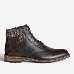 Eram Boots^Bottine foncé cuir détail chiné MARRON