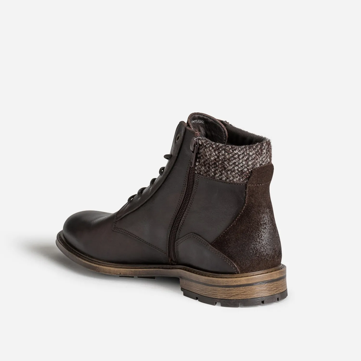 Eram Boots^Bottine foncé cuir détail chiné MARRON