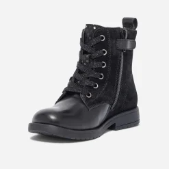 Eram Boots^Bottine e bi matière avec décor fleurs NOIR
