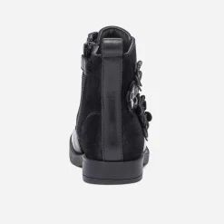 Eram Boots^Bottine e bi matière avec décor fleurs NOIR