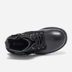 Eram Boots^Bottine e bi matière avec décor fleurs NOIR