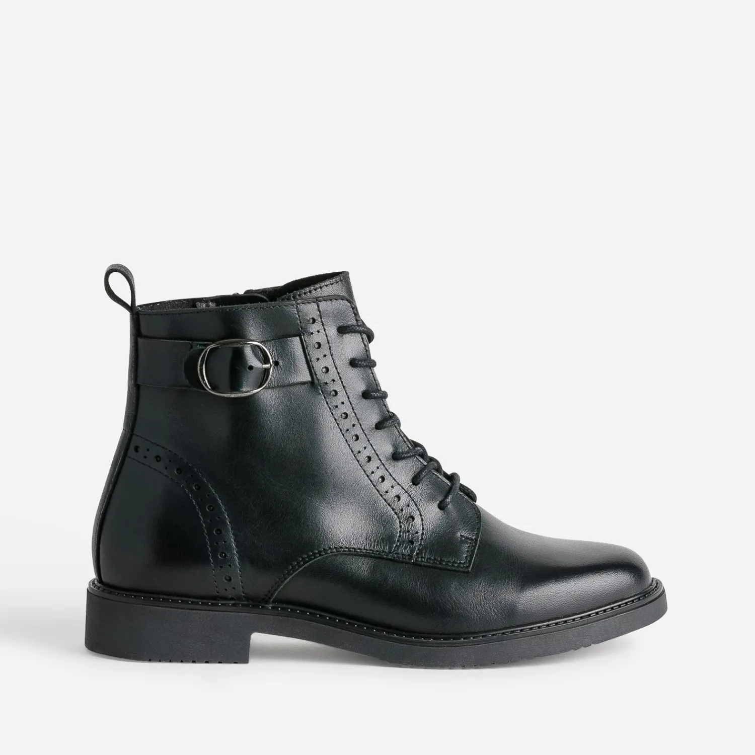 Eram Boots^Bottine e cuir détails perforés NOIR