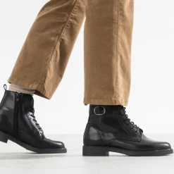 Eram Boots^Bottine e cuir détails perforés NOIR