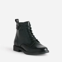Eram Boots^Bottine e cuir détails perforés NOIR