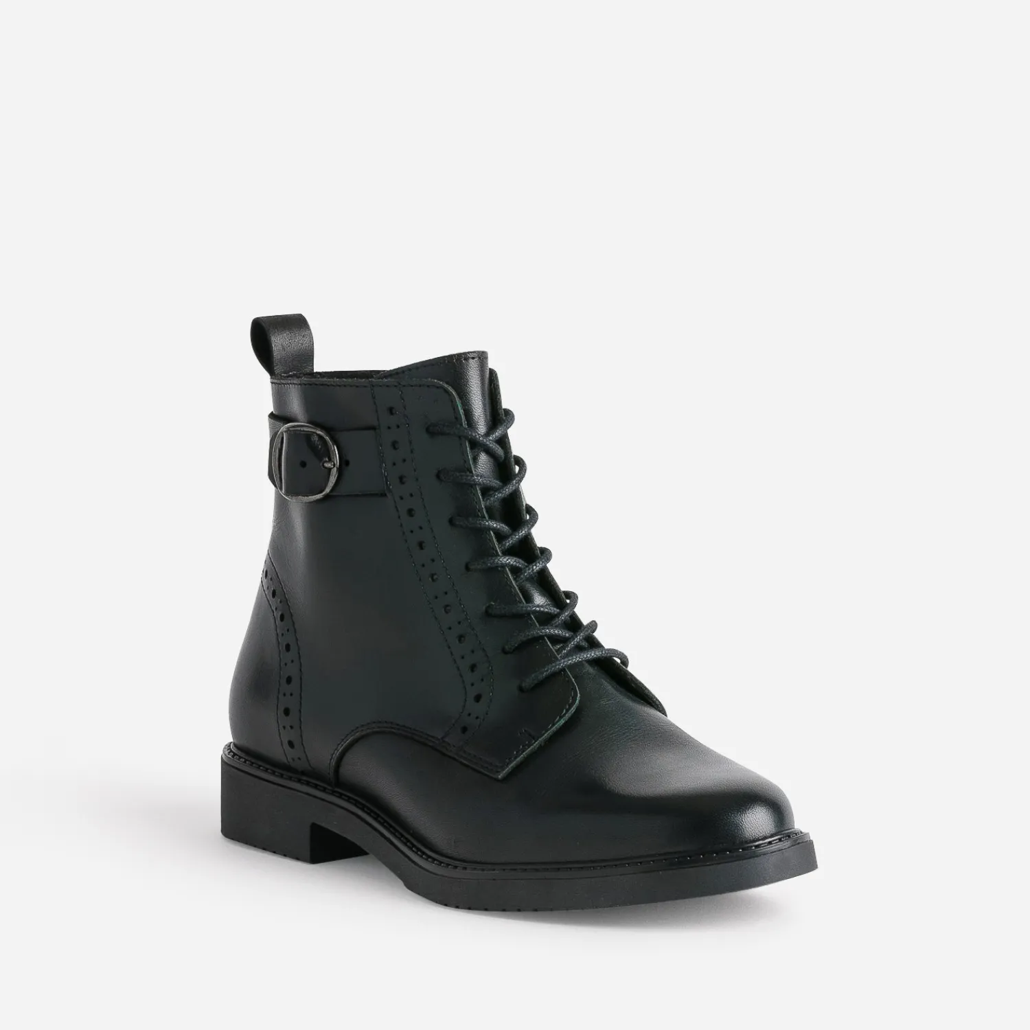 Eram Boots^Bottine e cuir détails perforés NOIR