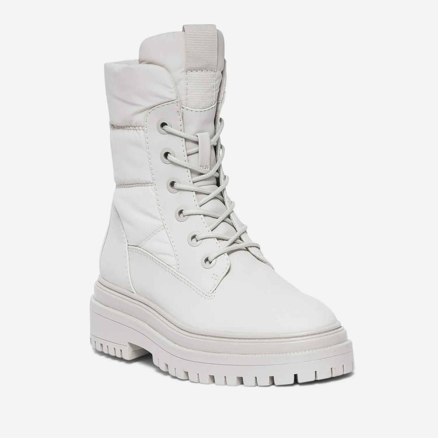 Texto Boots^Bottine beige bi matière ECRU
