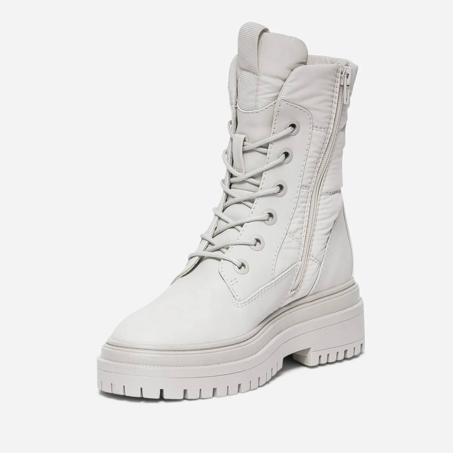 Texto Boots^Bottine beige bi matière ECRU