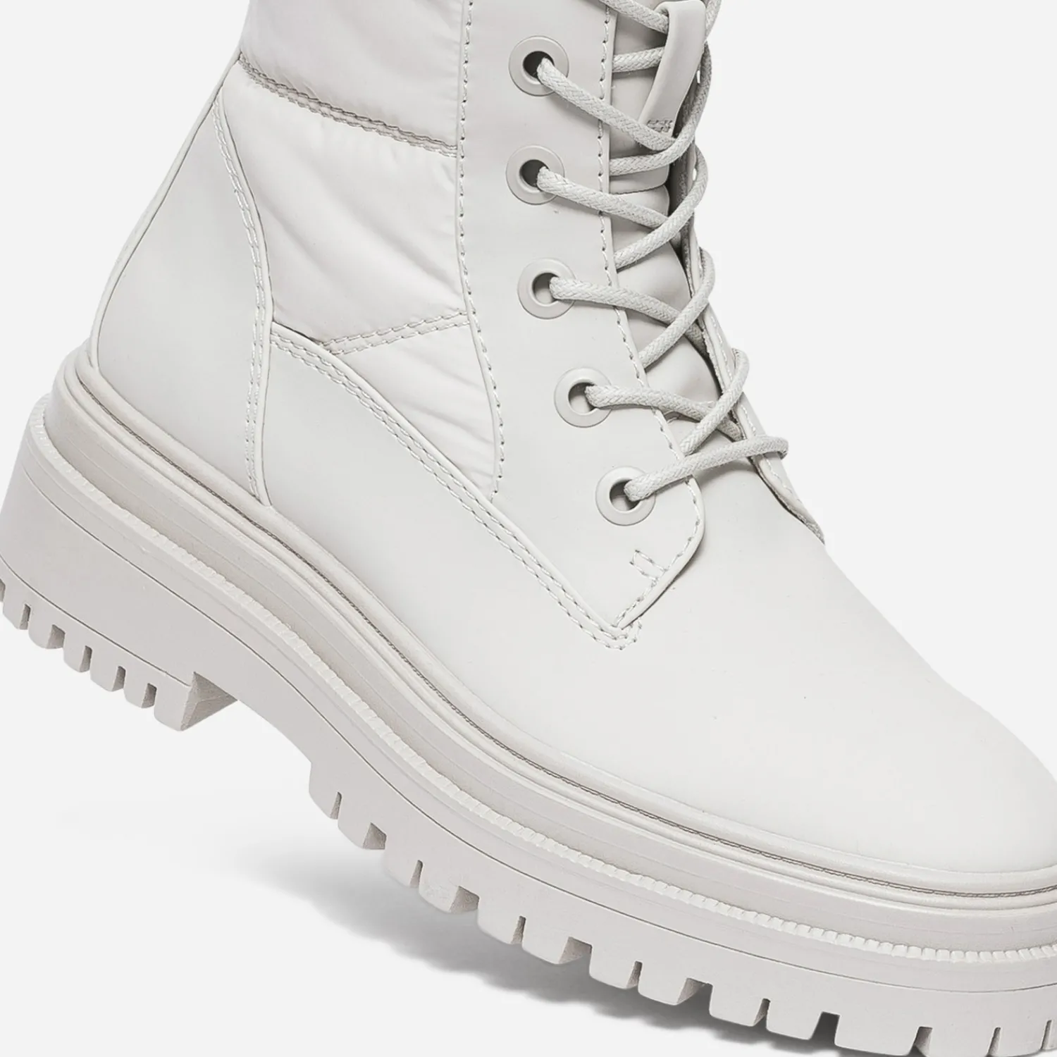 Texto Boots^Bottine beige bi matière ECRU