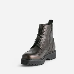 Texto Boots^Bottine marron métallisé cuir semelle épaisse METALISE