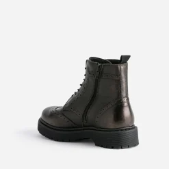 Texto Boots^Bottine marron métallisé cuir semelle épaisse METALISE
