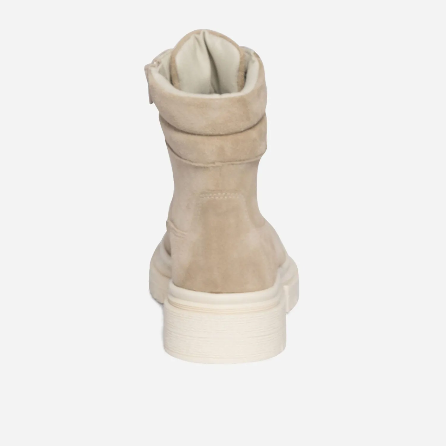 Texto Boots^Bottine taupe éco-conçue en cuir velours GRIS