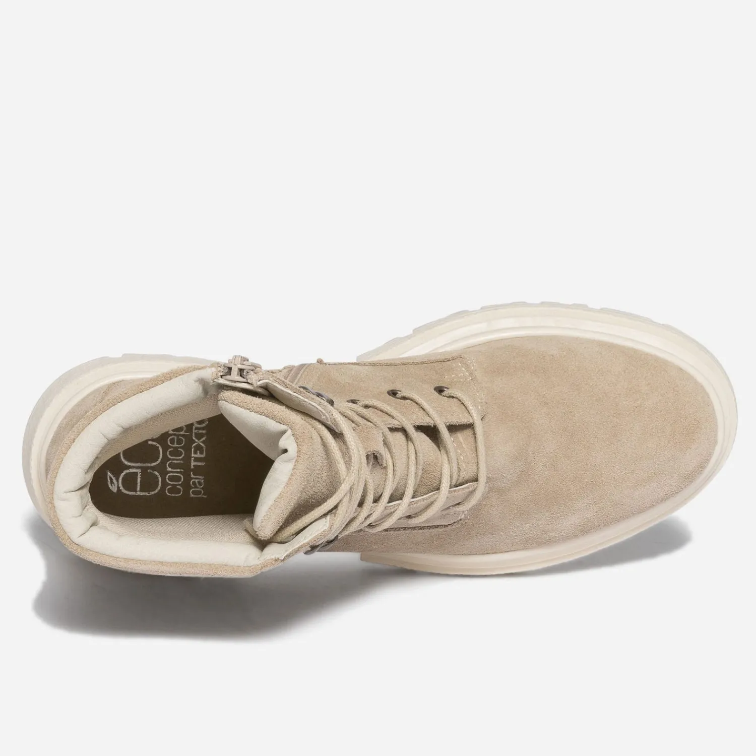 Texto Boots^Bottine taupe éco-conçue en cuir velours GRIS