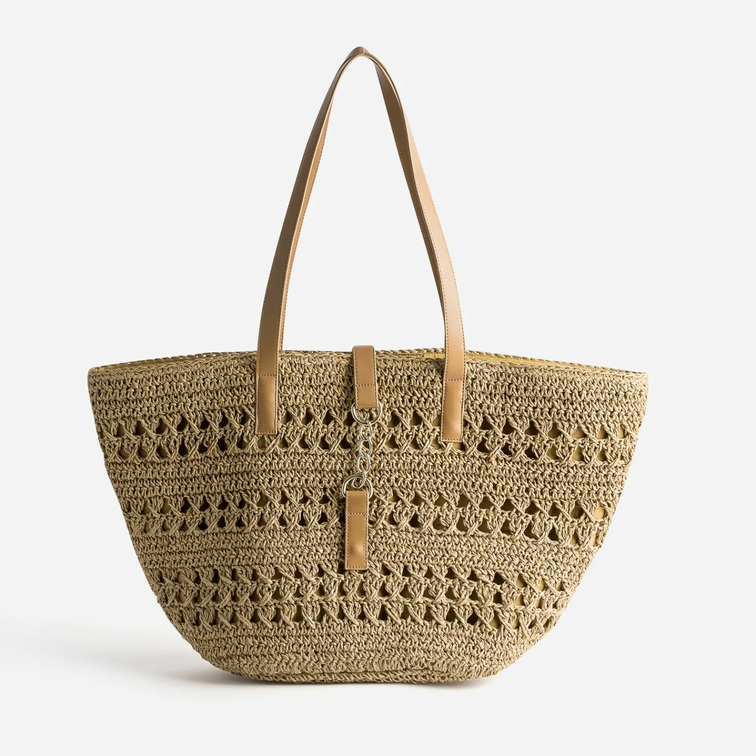 Eram Sacs Cabas^Cabas panier foncé raphia tressé BEIGE