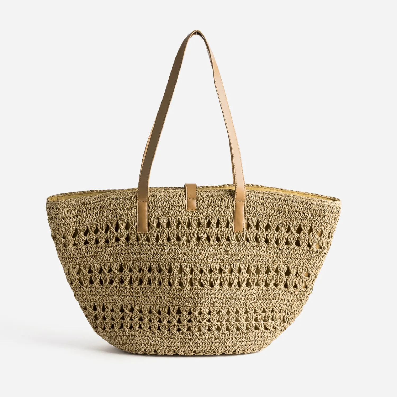 Eram Sacs Cabas^Cabas panier foncé raphia tressé BEIGE