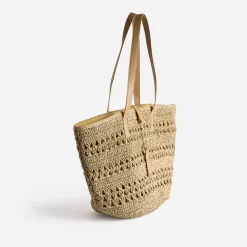 Eram Sacs Cabas^Cabas panier foncé raphia tressé BEIGE