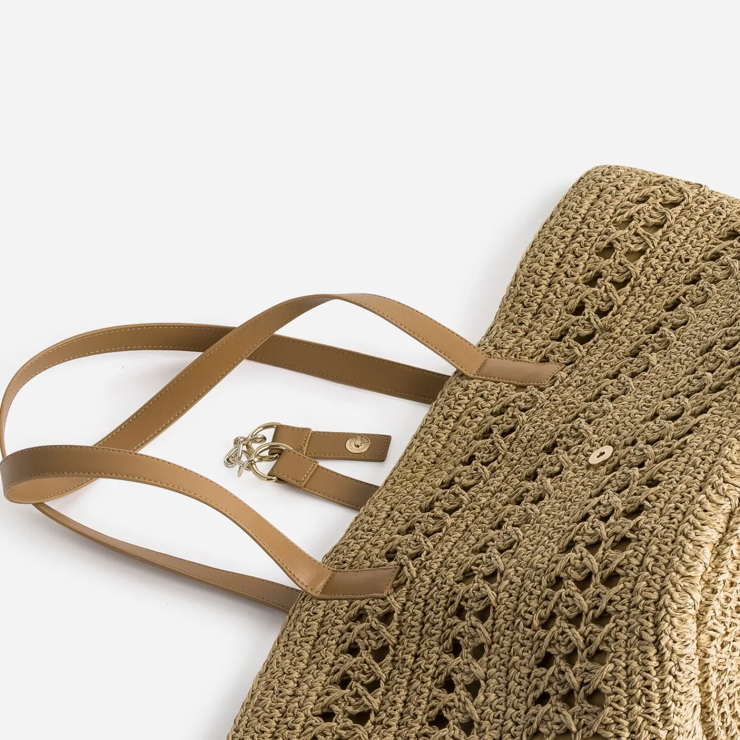 Eram Sacs Cabas^Cabas panier foncé raphia tressé BEIGE