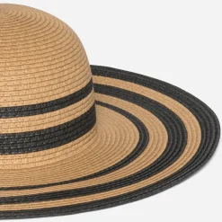 Eram Chapeaux, Bonnets & Casquettes^Capeline rayée noire BEIGE