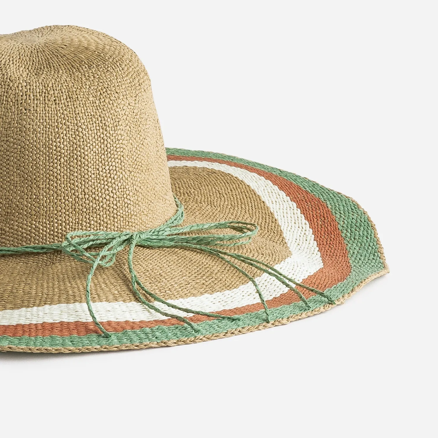 Eram Chapeaux, Bonnets & Casquettes^Capeline tressée avec rayures tricolores BEIGE