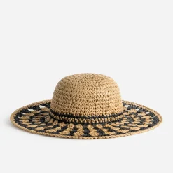 Texto Chapeaux, Bonnets & Casquettes^Capeline et noire paille papier ajourée BEIGE
