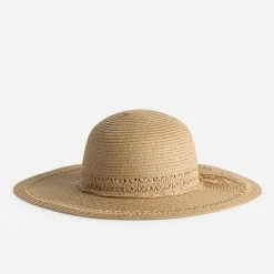 Texto Chapeaux, Bonnets & Casquettes^Capeline foncé paille papier BEIGE