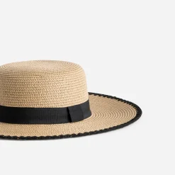 Texto Chapeaux, Bonnets & Casquettes^Capeline ruban noir BEIGE