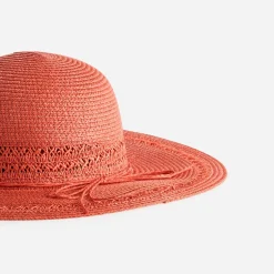 Eram Chapeaux, Bonnets & Casquettes^Capeline TEXTO corail paille papier ORANGE